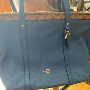 Coach Navy Blue Tote Bag